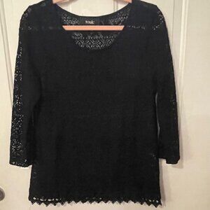3/4 Sleeve Cotton Lace Top